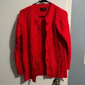 VINTAGE Sweater Girl of California Red Cadigan